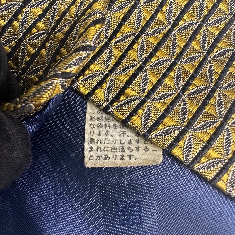 GIVENCHY 紀梵希 黑金菱格織紋領帶 領結 絲綢（中古）-5