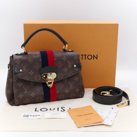 Louis Vuitton 路易威登 Georges BB 紅藍條紋 老花 帆布 手提 斜背兩用包