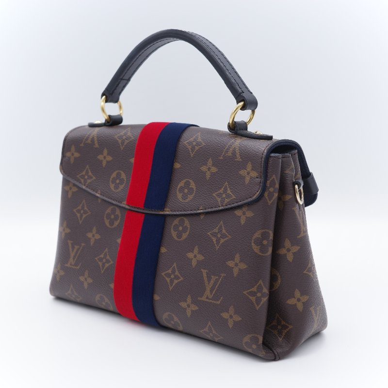 Louis Vuitton 路易威登 Georges BB 紅藍條紋 老花 帆布 手提 斜背兩用包-5