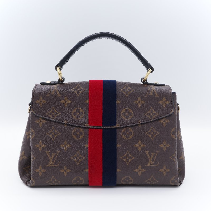 Louis Vuitton 路易威登 Georges BB 紅藍條紋 老花 帆布 手提 斜背兩用包-6