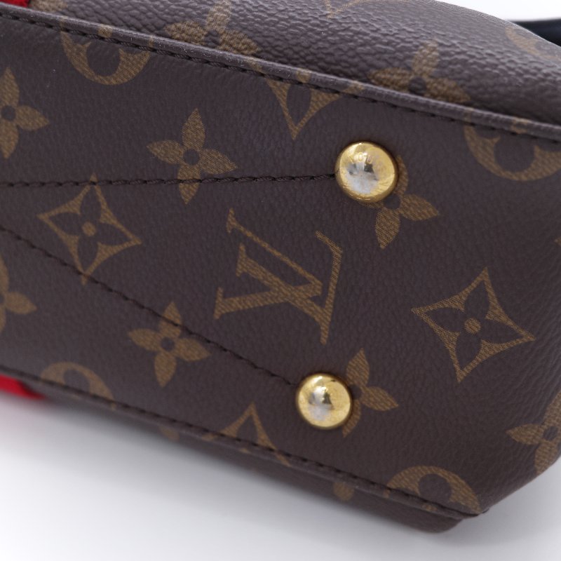 Louis Vuitton 路易威登 Georges BB 紅藍條紋 老花 帆布 手提 斜背兩用包-13