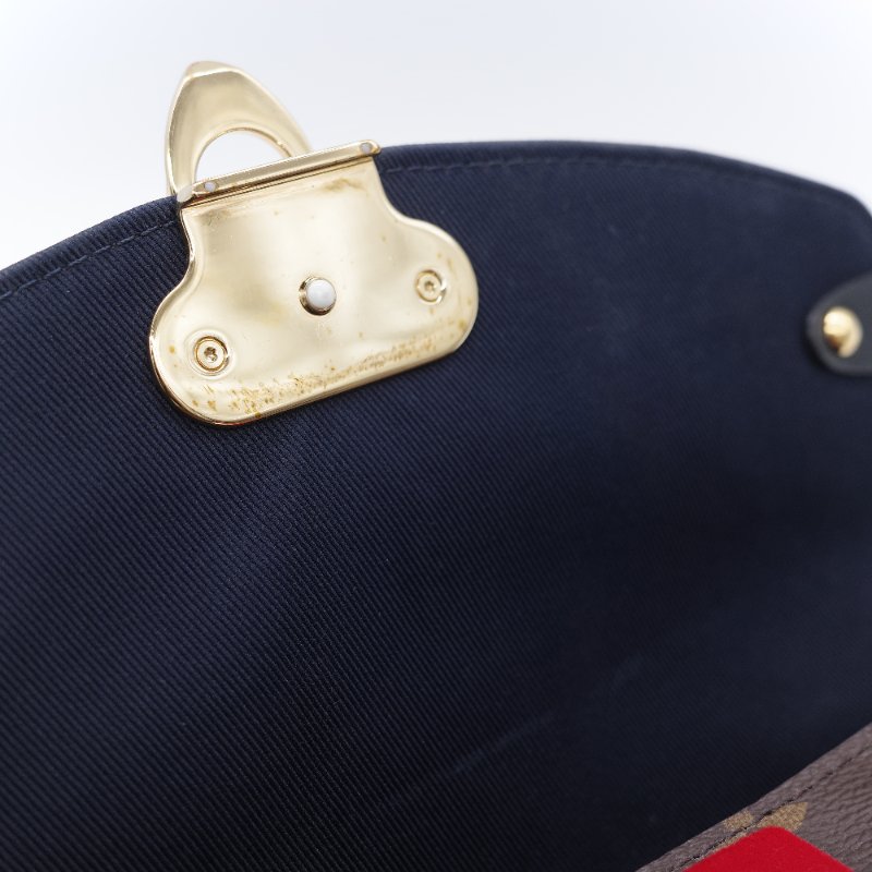 Louis Vuitton 路易威登 Georges BB 紅藍條紋 老花 帆布 手提 斜背兩用包-17