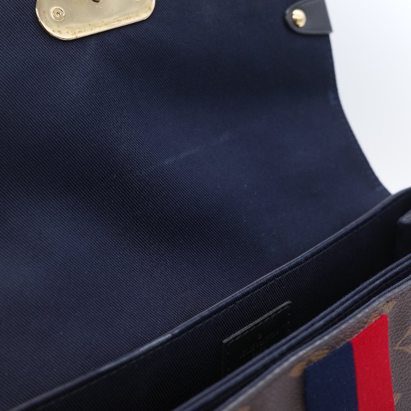 Louis Vuitton 路易威登 Georges BB 紅藍條紋 老花 帆布 手提 斜背兩用包-19