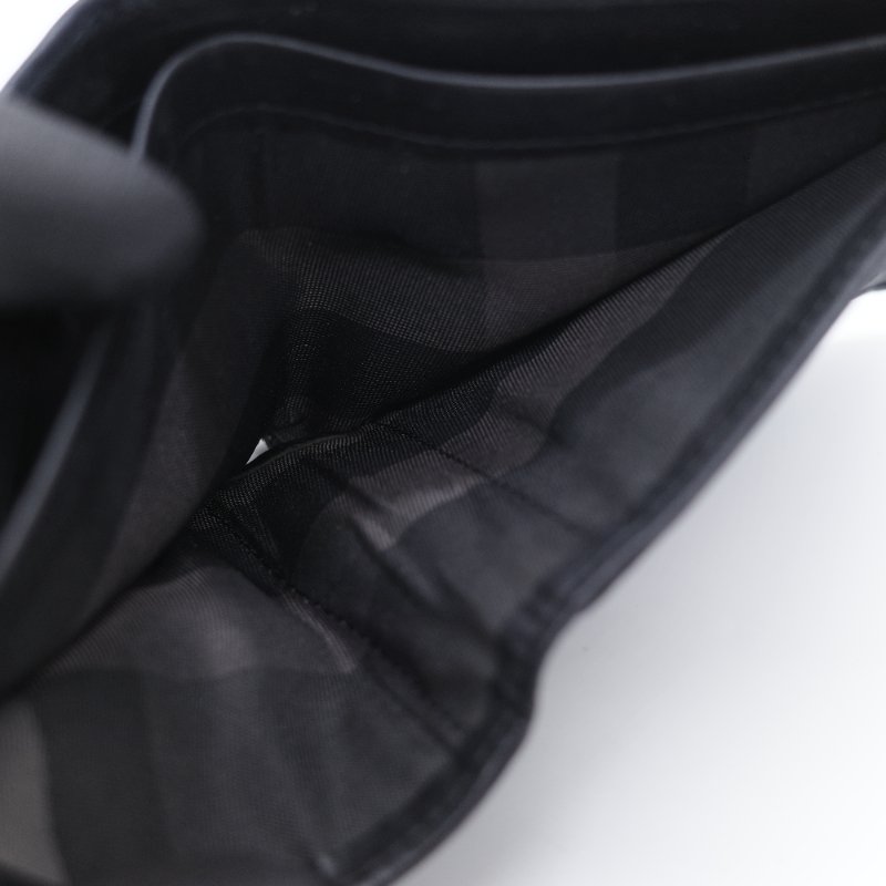 Burberry 巴寶莉 Logo 海軍藍 顆粒紋牛皮 壓花對摺短夾-13