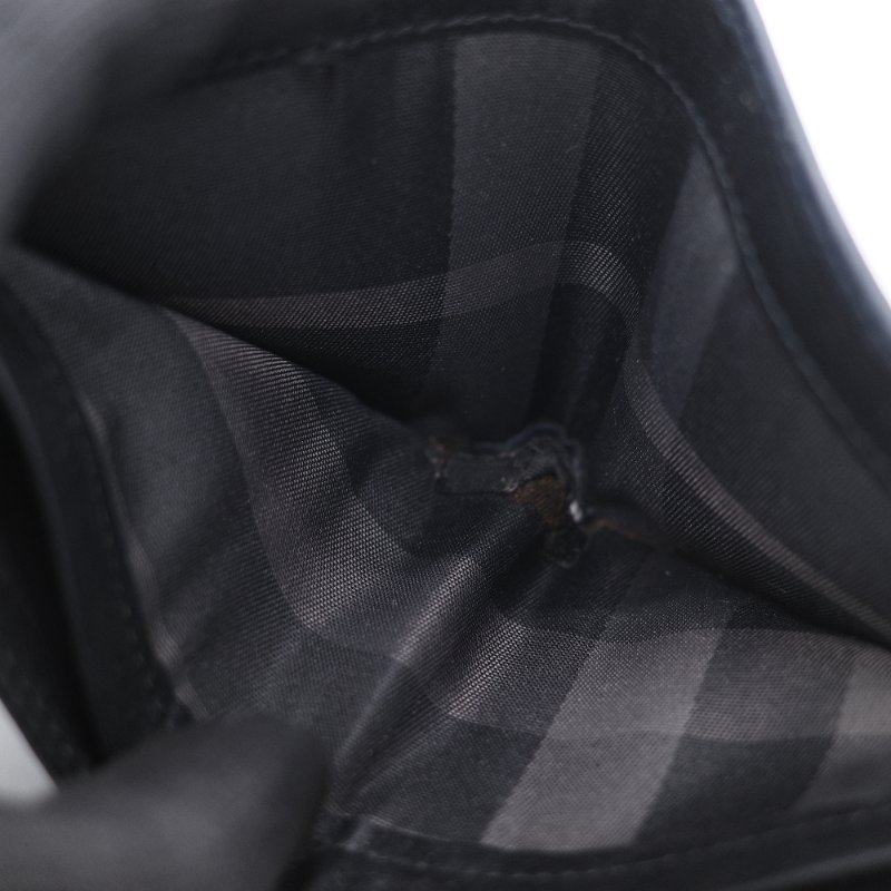 Burberry 巴寶莉 Logo 海軍藍 顆粒紋牛皮 壓花對摺短夾-14