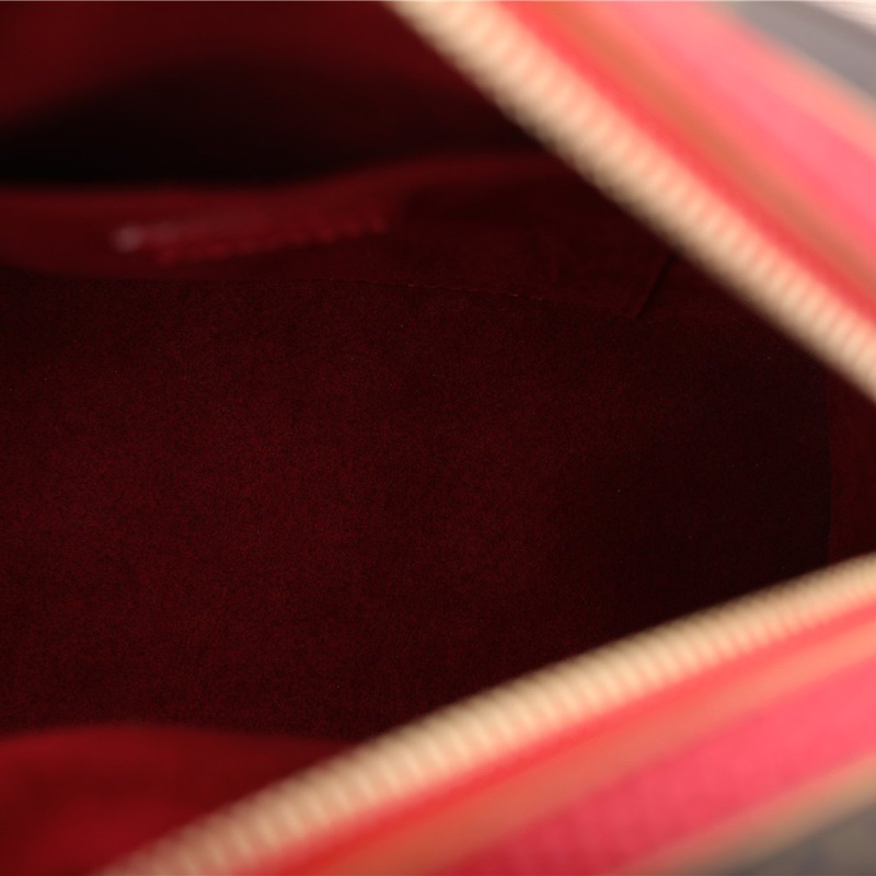 LOUIS VUITTON 中古村上隆櫻桃限定蜥蜴皮手提包印花肩背包-5