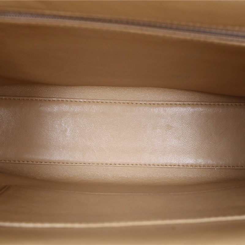 CHANEL 中古米金牛半月kelly手提包黃色5開肩背包-5