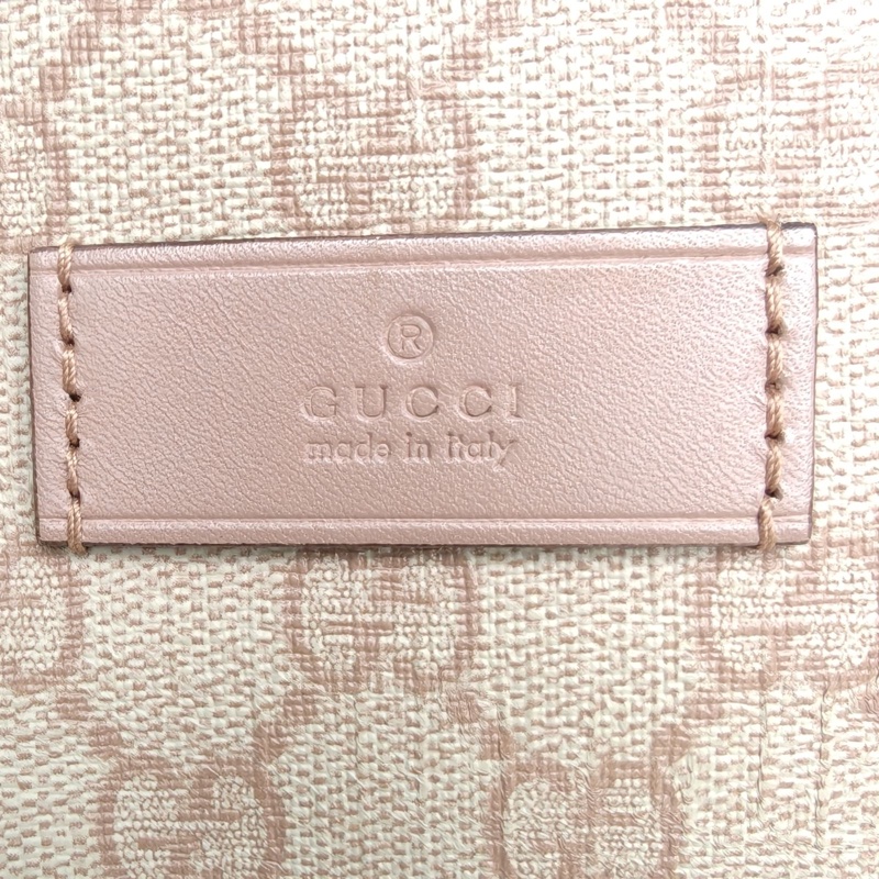 GUCCI 豆沙粉PVC手提單肩包-4