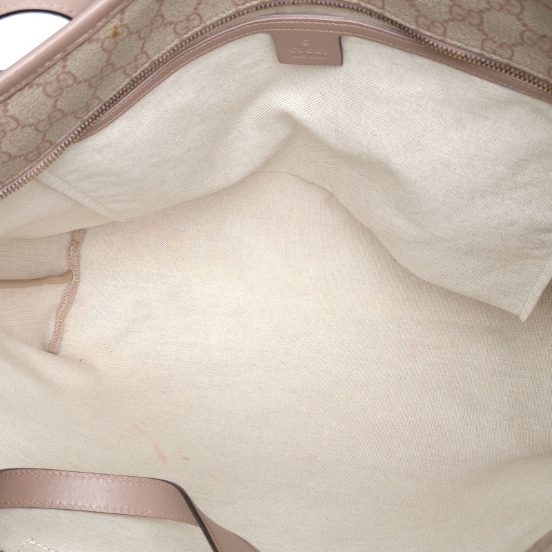 GUCCI 豆沙粉PVC手提單肩包-5