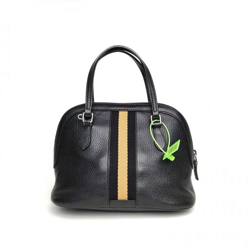 GUCCI 黑色牛皮銀扣貝殼包小號肩背包-2