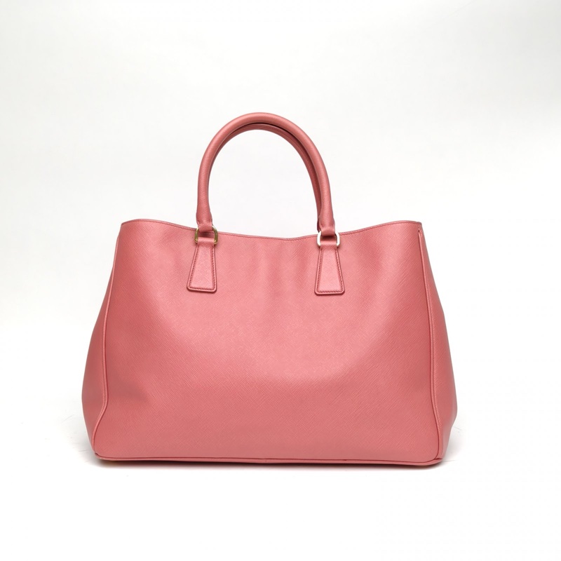 PRADA Galleria殺手包36cm粉色牛皮金扣肩背包-2