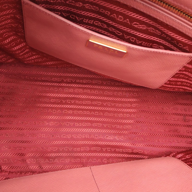 PRADA Galleria殺手包36cm粉色牛皮金扣肩背包-5