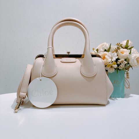 TW4763  Chloe 寇兒 手提肩背包 米色 Joyce Mini Frame Bag Cement Beige