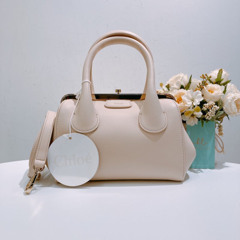 TW4763 Chloe 寇兒 手提肩背包 米色 Joyce Mini Frame Bag Cement Beige-0