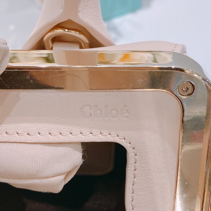 TW4763  Chloe 寇兒 手提肩背包 米色 Joyce Mini Frame Bag Cement Beige-12