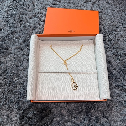 Hermes Tonnerre 項鏈 黑色玫瑰金 PM