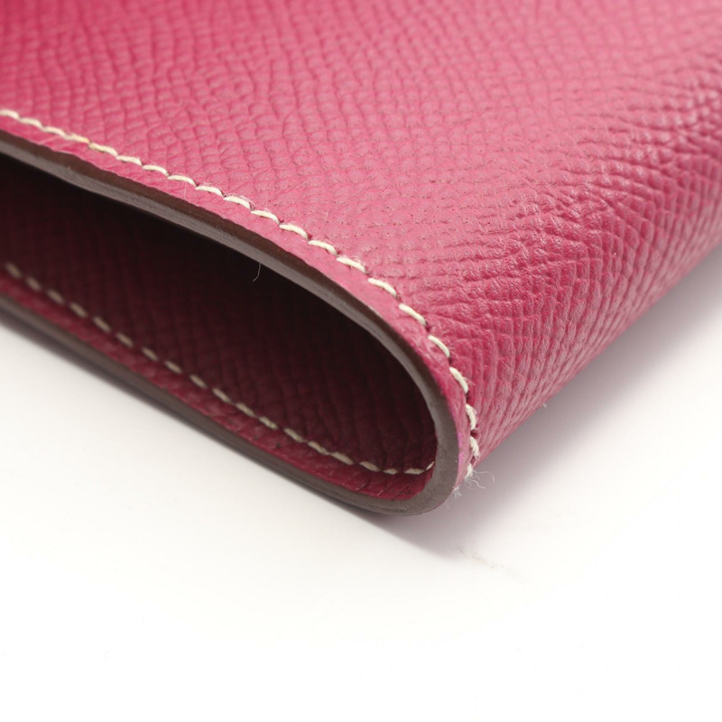 愛馬仕 Kelly 長版皮夾 Verso Epsom 皮革粉紅玫瑰色 Tyrien Tosca 二手 Q SHW-5