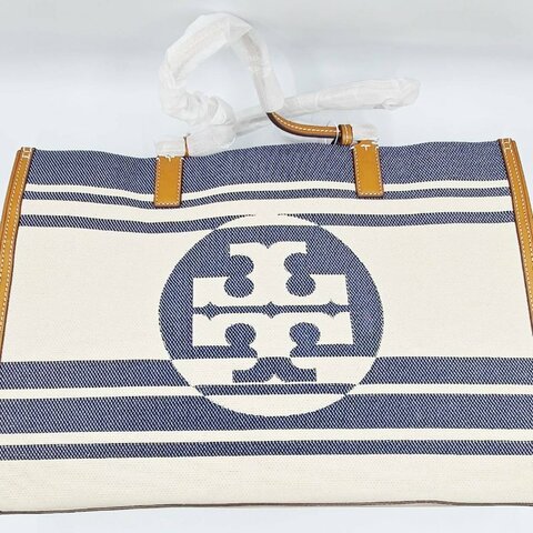 TORY BURCH 帆布條文托特包 a266323
