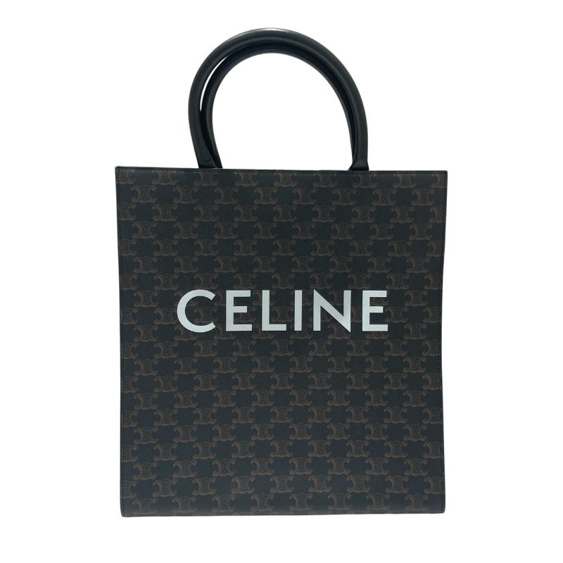 CELINE 思琳 VERTICAL CABAS SMALL SIZE PVC帆布 老花 棕色 金色-0