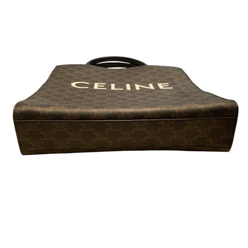 CELINE 思琳 VERTICAL CABAS SMALL SIZE PVC帆布 老花 棕色 金色-3