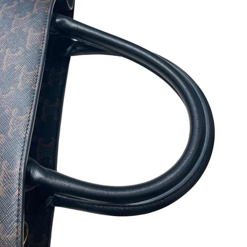 CELINE 思琳 VERTICAL CABAS SMALL SIZE PVC帆布 老花 棕色 金色-6