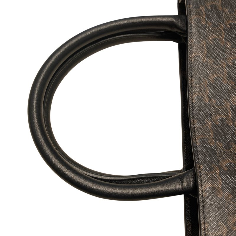 CELINE 思琳 VERTICAL CABAS SMALL SIZE PVC帆布 老花 棕色 金色-7