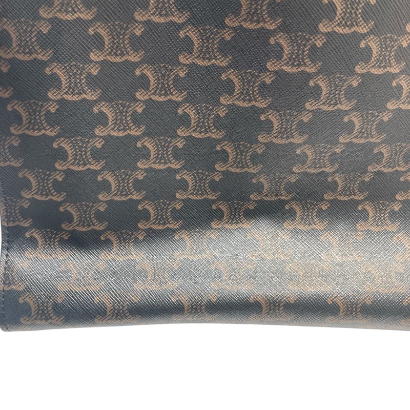 CELINE 思琳 VERTICAL CABAS SMALL SIZE PVC帆布 老花 棕色 金色-9