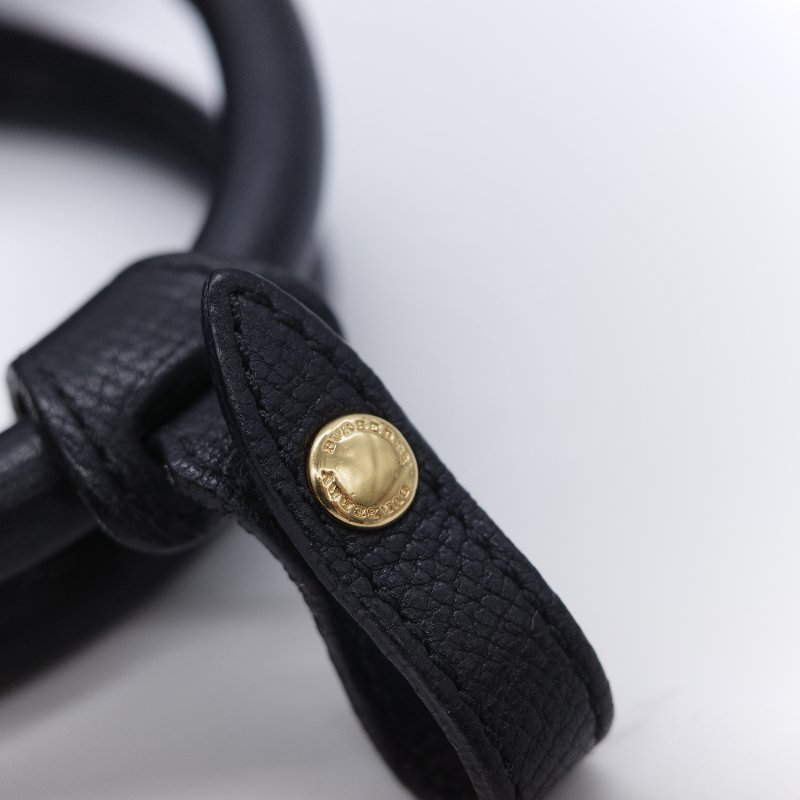 Burberry 巴寶莉 Banner 黑色 牛皮 經典格紋帆布 中型手提托特包-17