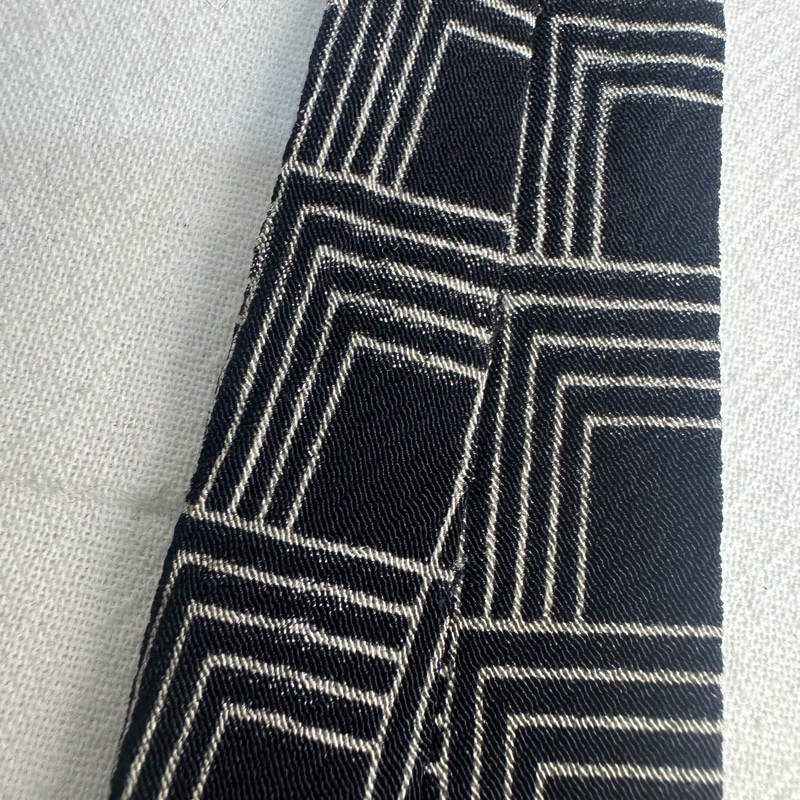 Armani 黑色摩登方格紳士領帶 領結 絲綢（中古）-6