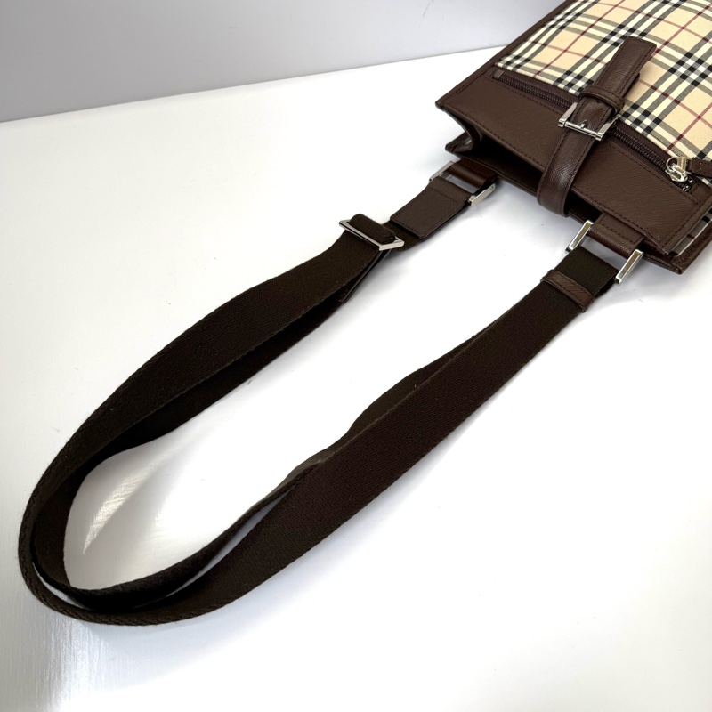 BURBERRY 巴寶莉 經典格紋帆布肩背斜背包CHECKERED-4