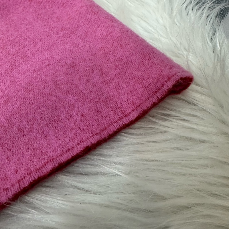 Loewe 粉拼紅雙色流蘇圍巾-8