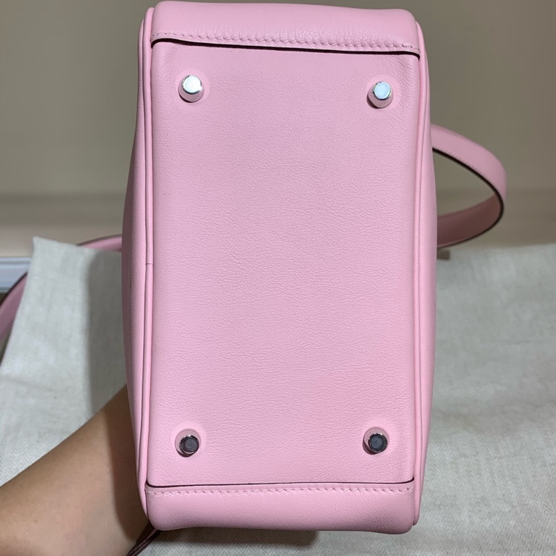 Hermes愛馬仕mini lindy 3Q櫻花粉swift皮銀扣Z刻-2