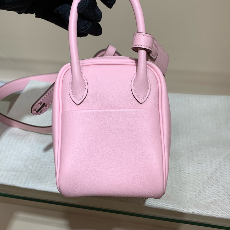 Hermes愛馬仕mini lindy 3Q櫻花粉swift皮銀扣Z刻-4