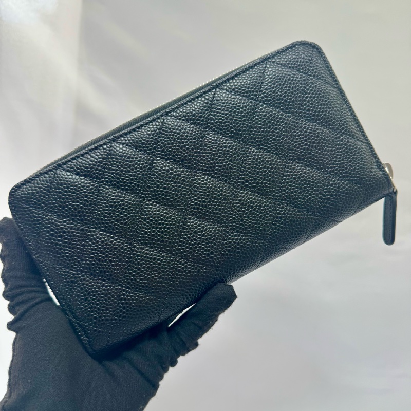 香奈兒 CHANEL MATELASSE CAVIAR SKIN NO.27 荔枝皮長夾-1