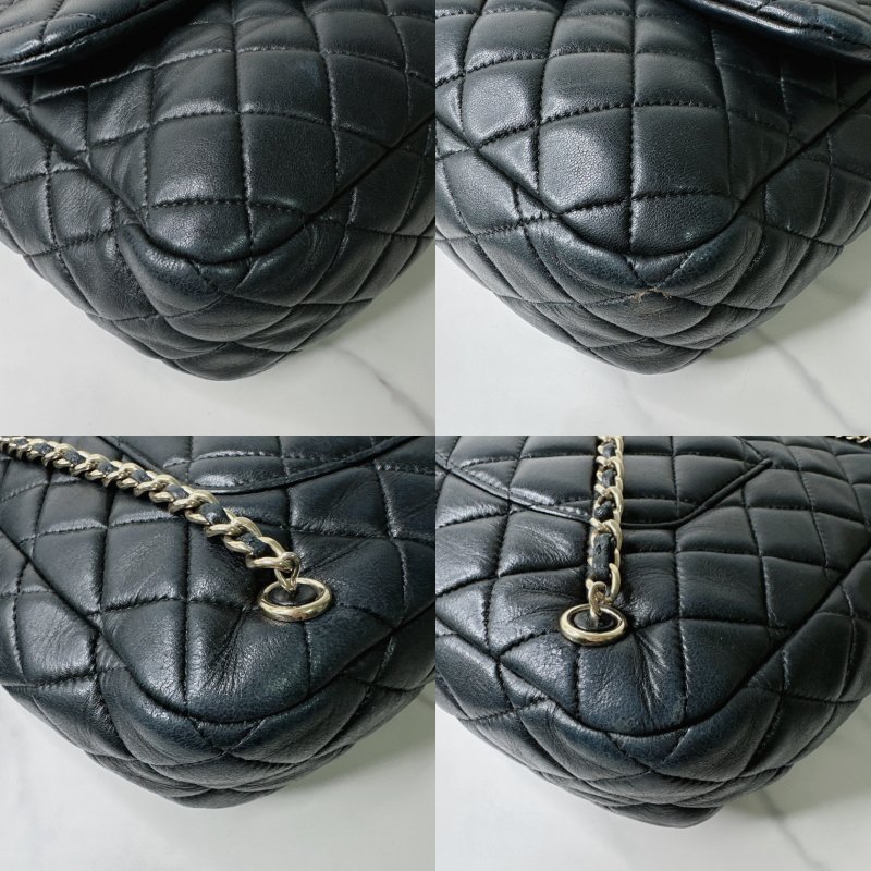 CHANEL 黑金束口鏈帶後背包-7