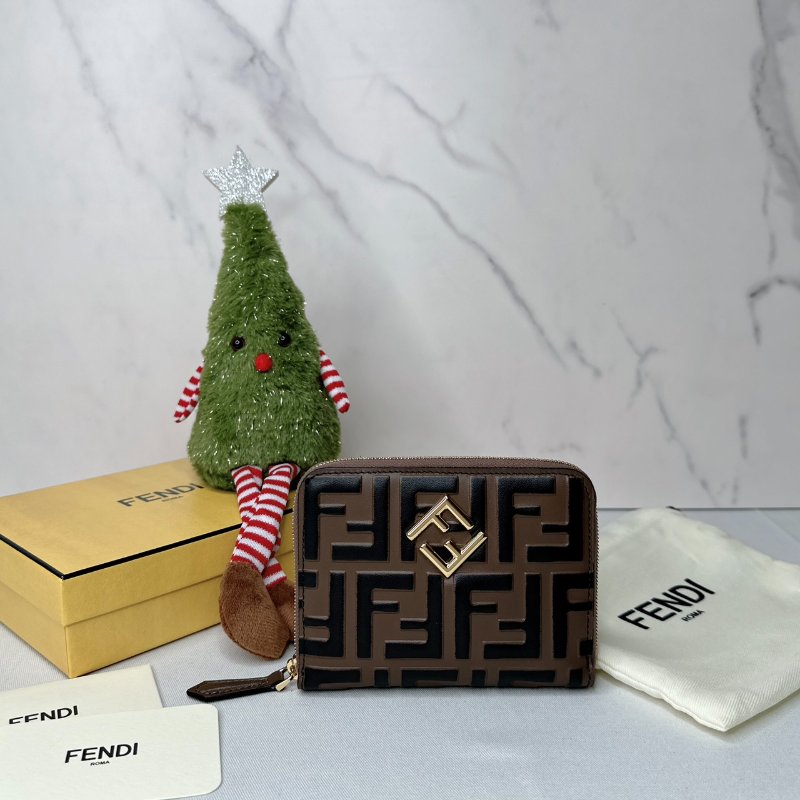 FENDI 全新FF拉鍊短夾-0