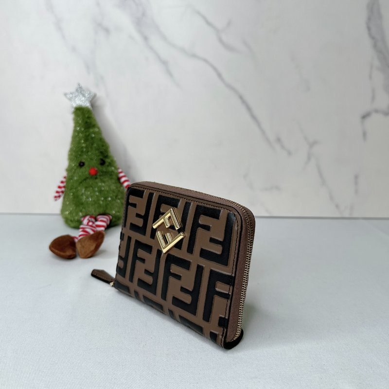 FENDI 全新FF拉鍊短夾-2