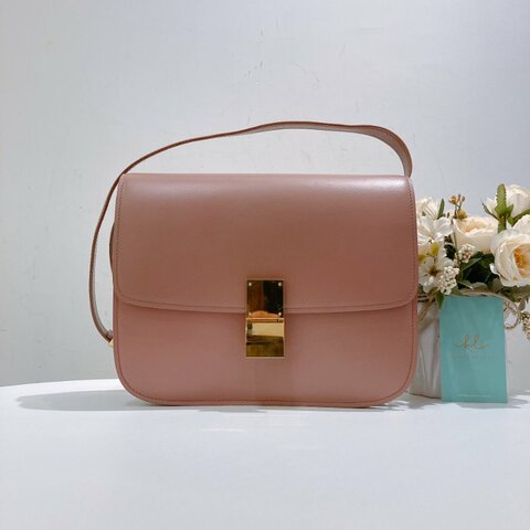 TW4762 Celine 塞琳 中號 豆腐包 Classic Medium Box Bag Pink x GHW