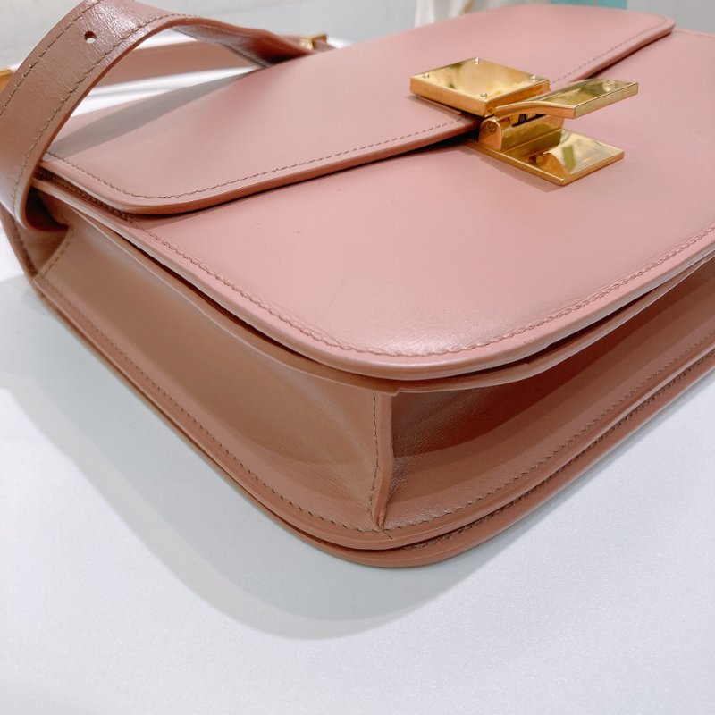 TW4762 Celine 塞琳 中號 豆腐包 Classic Medium Box Bag Pink x GHW-5