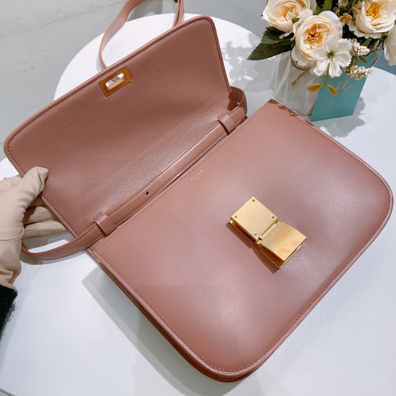 TW4762 Celine 塞琳 中號 豆腐包 Classic Medium Box Bag Pink x GHW-10