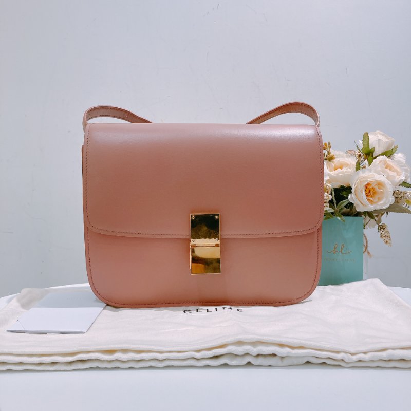 TW4762 Celine 塞琳 中號 豆腐包 Classic Medium Box Bag Pink x GHW-18