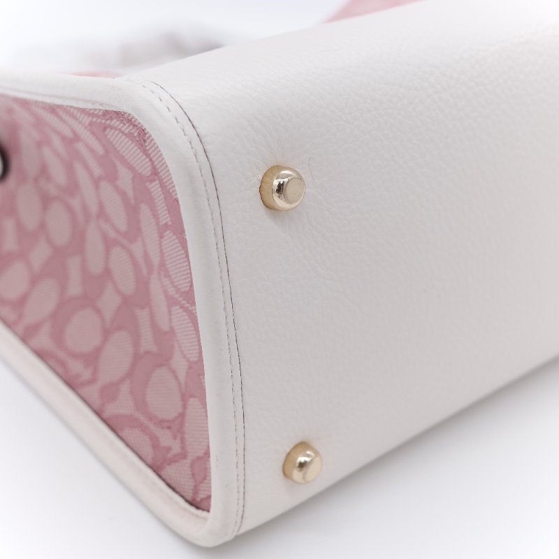 Coach 蔻馳 Dempsey 22 tote 經典緹花織布 鵝卵石顆粒 牛皮 圓型皮標 托特包-6