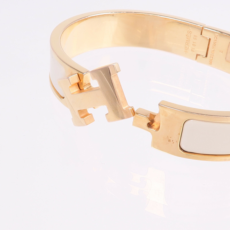 HERMES 金屬/琺瑯Clic H手鐲-5