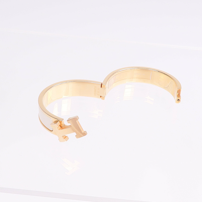 HERMES 金屬/琺瑯Clic H手鐲-7
