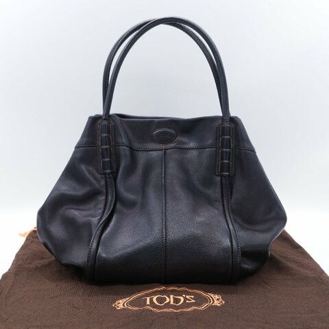 Tod's 托德斯 Shopping Media 黑色小牛皮手提包 肩背包 托特包 購物包