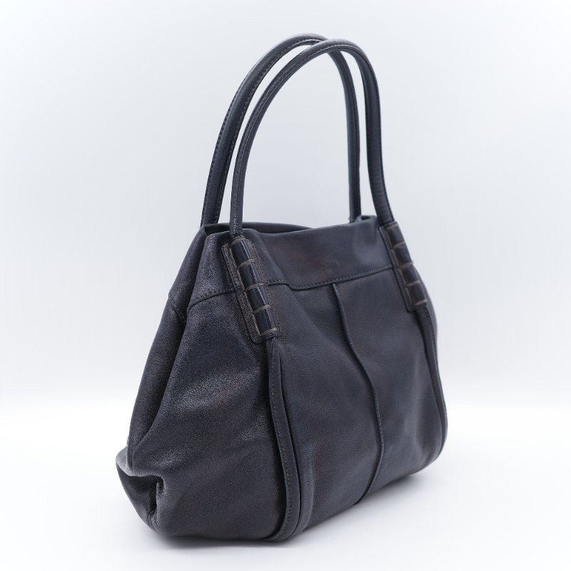 Tod's 托德斯 Shopping Media 黑色小牛皮手提包 肩背包 托特包 購物包-4