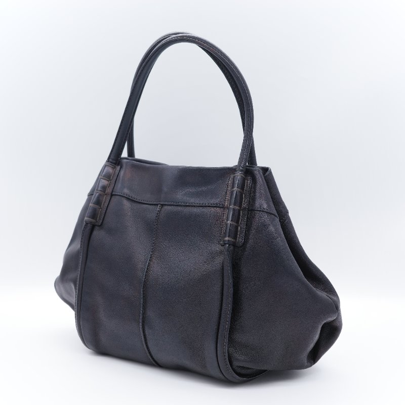 Tod's 托德斯 Shopping Media 黑色小牛皮手提包 肩背包 托特包 購物包-6