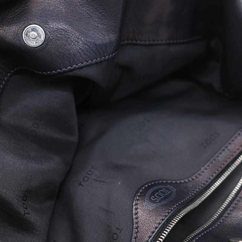 Tod's 托德斯 Shopping Media 黑色小牛皮手提包 肩背包 托特包 購物包-22