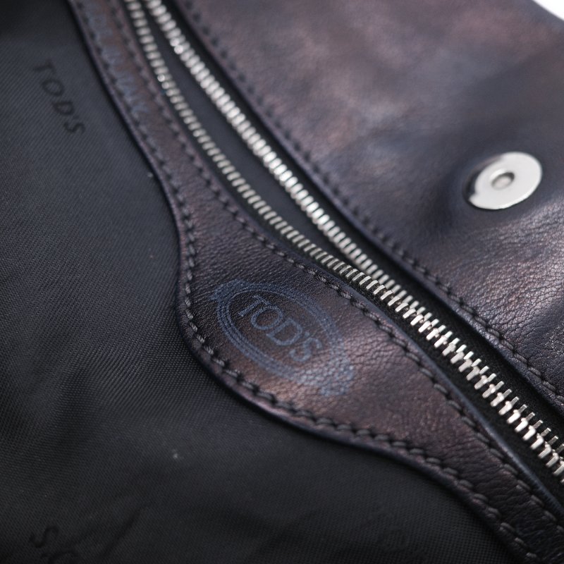 Tod's 托德斯 Shopping Media 黑色小牛皮手提包 肩背包 托特包 購物包-23