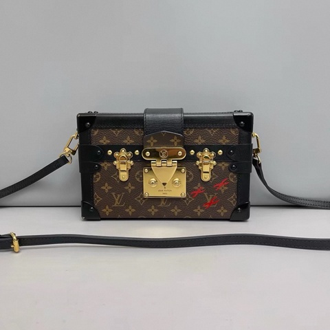 LV路易威登 petite malle老花黑色硬盒子